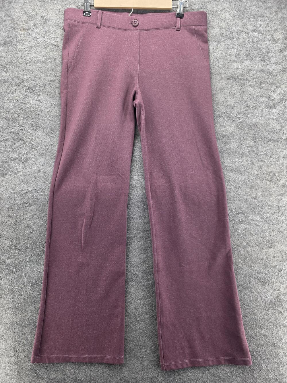 Betabrand Pants Womens L Purple Dress Pants Knit Stretch Pockets Zip 31 In
